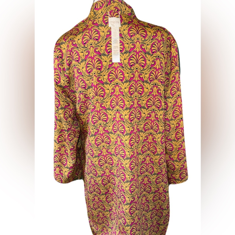 Chico’s Reversible Kimono Jacket NWT Size 1 Open Front Lightweight Duster - Picture 12 of 14